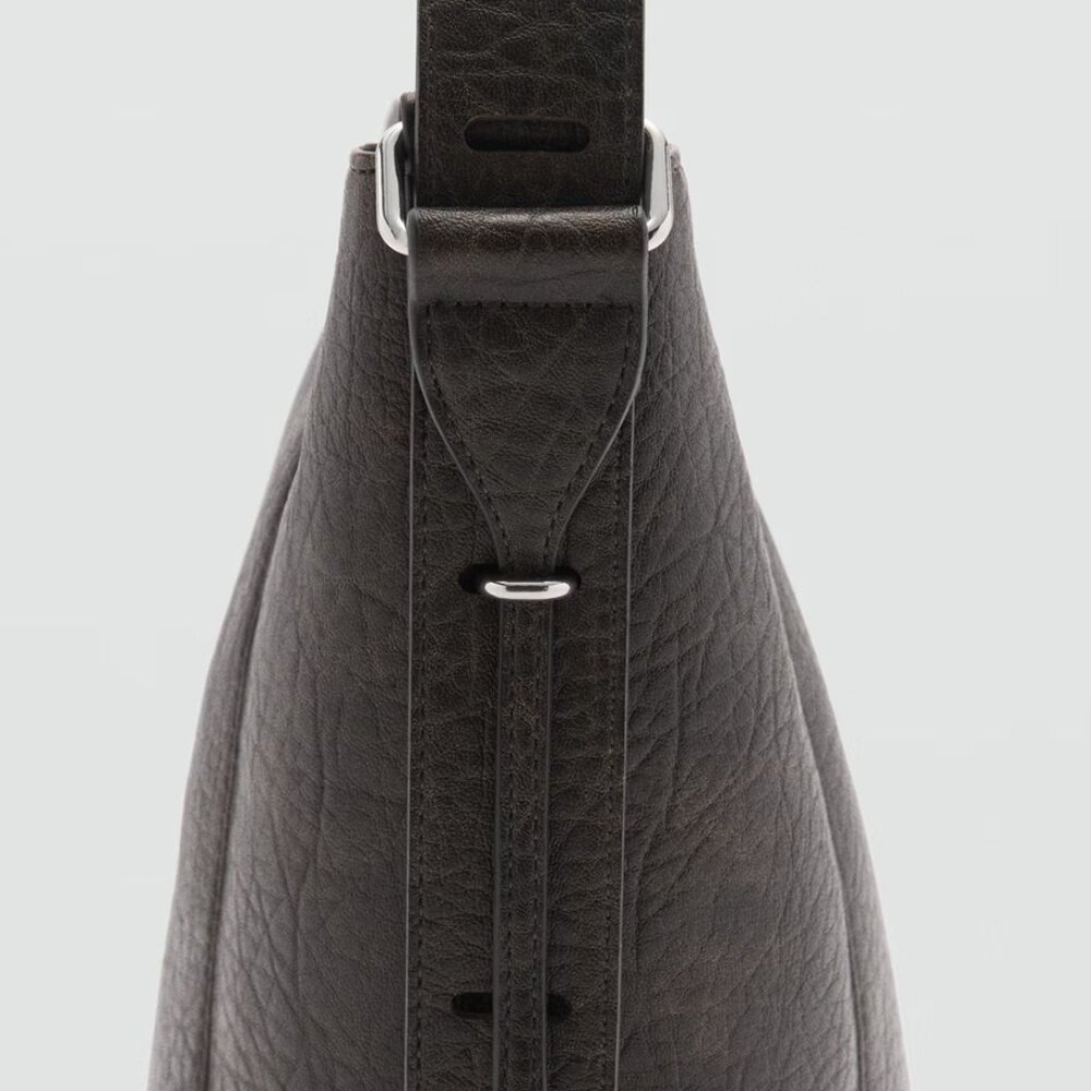 MANGO Brown Faux-leather Bucket Handbag/NWT - Picture 3 of 15